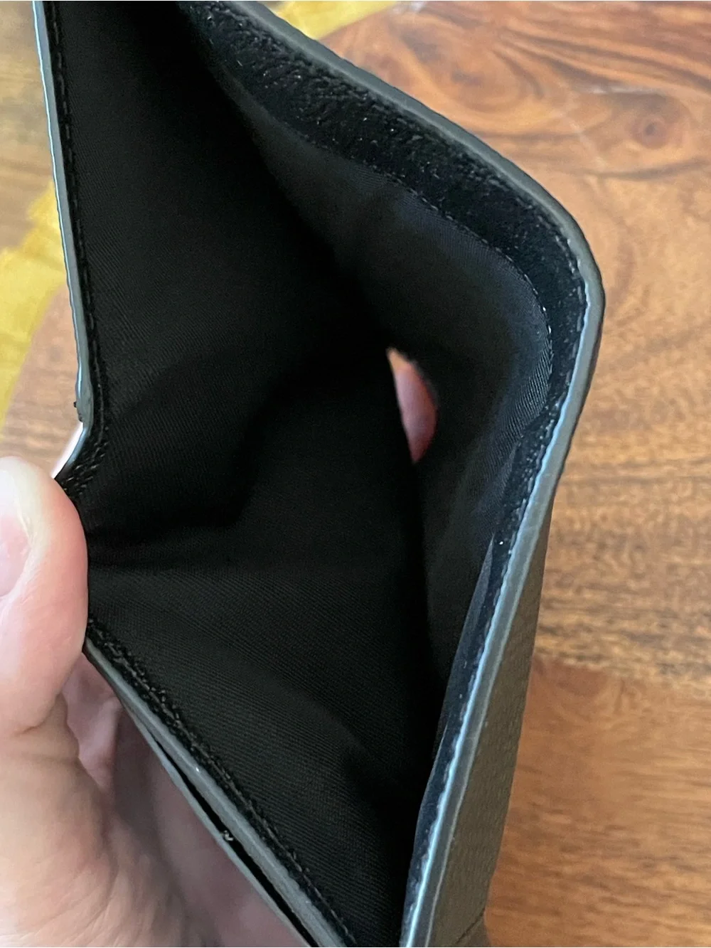 COACH Black Pebble Leather Medium Envelope Wallet F30204